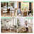Modern 5/7 Pieces Dining Room Sets, Pre-Assembly Round Dining Table Sets, Sintered Stone Tabletop Kitchen Dining Table Set With Upholstered Chairs-1108179544-1108179545-1108179494
