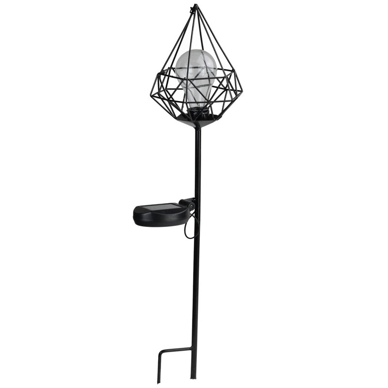 Lanterne d'extérieur 25,5 po à DEL en forme de losange pour l'extérieur avec piquet de jardin