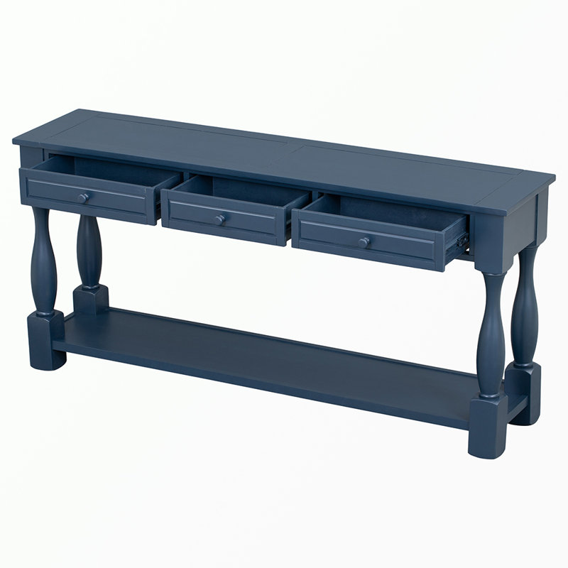 Console avec tiroirs, Bleu marine