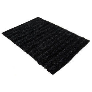 Tapis fait main noir shag Seabury