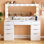 Meuble-lavabo 9 tiroirs en bois manufacturé avec miroir DEL 
