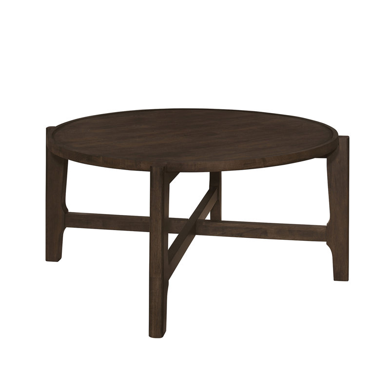 Table basse ronde en bois massif (table incluse seulement)