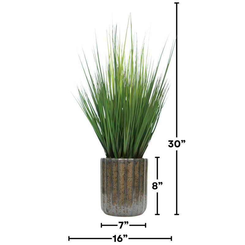 Herbe en céramique nervurée noire 30 po, Glazed Black