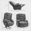 Fauteuil inclinable électrique inclinable avec massage par vibration et amp; Chaleur, fauteuil inclinable en tissu de chenille pour personnes âgées | Gris anthracite | Assemblage rapide