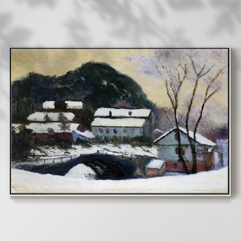 Sandviken, Norvège, 1895 01, Toile encadrée flottée blanche, H 25 po x l 37 po x P 2 po