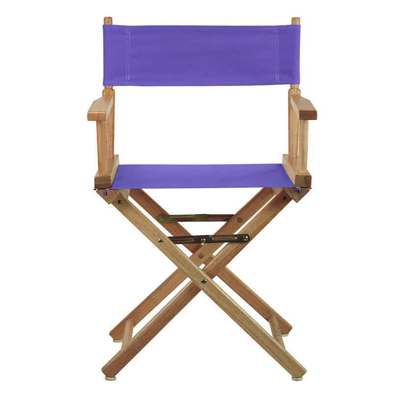 Chaise de réalisateur pliante 18 po, Naturel, Mauve