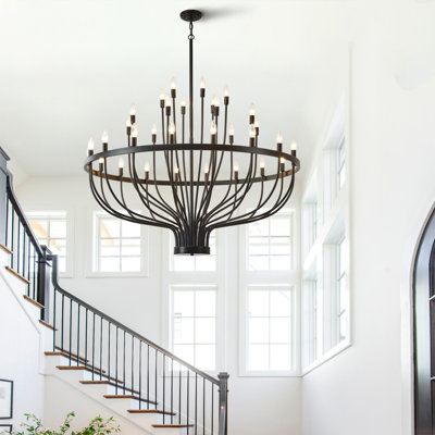 Industrial Rustic 33-Light Chandelier Candle Style Fixture