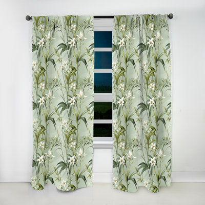 Bambou fusion motif tropical - rideau en velours tropical - obscurcissant - 1 panneau