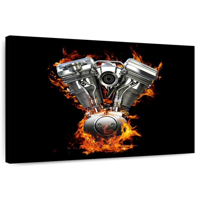 Mehar Blazing Motorcycle Engine, 32" H x 48" W