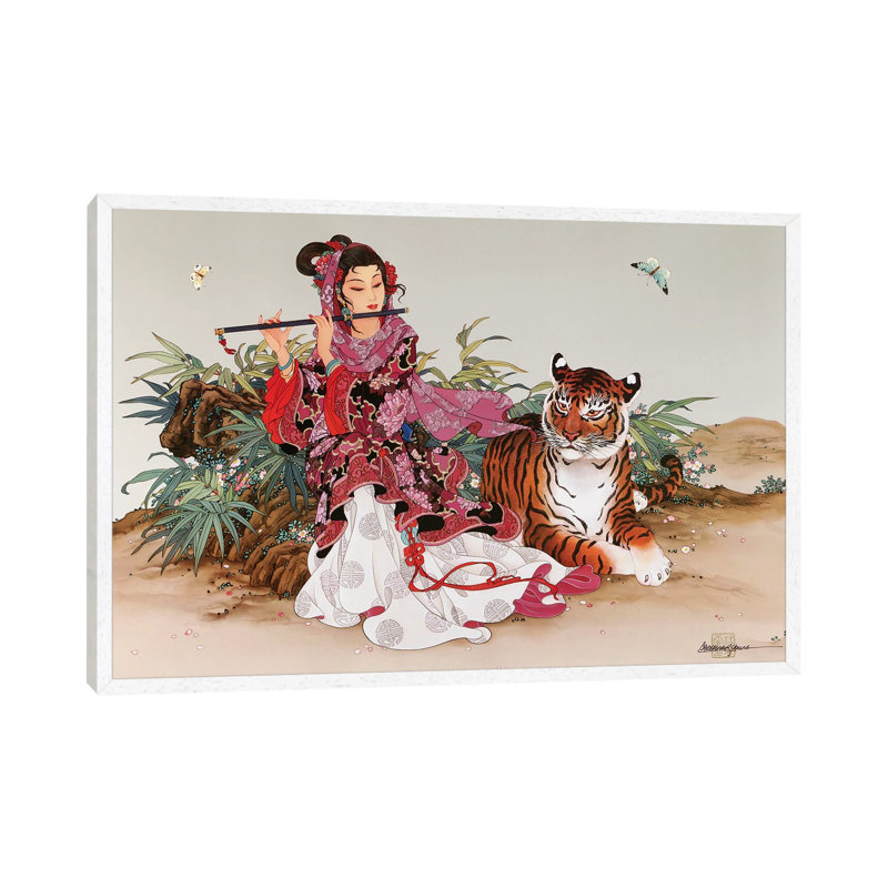 Immortal Melody - Painting on Canvas, 152.5 cm H x 101.5 cm W, White Framed