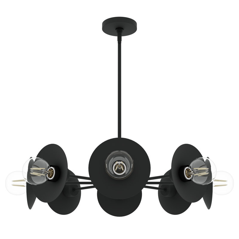 Jasmine Roth 8 - Light Aluminium Dimmable Sputnik Wagon Wheel Chandelier