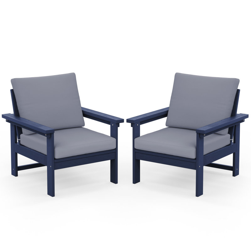 HDPE 2-Person Conversation Set, Gray, Navy