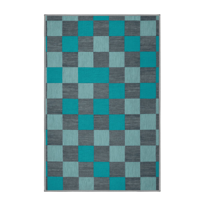 Machine Washable Checkered Gray Area Rug, Rectangle 8' x 12'