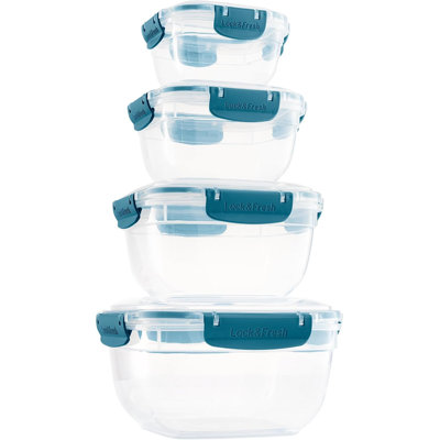 Contenants en plastique pour aliments avec couvercles hermétiques (ensemble de 4)