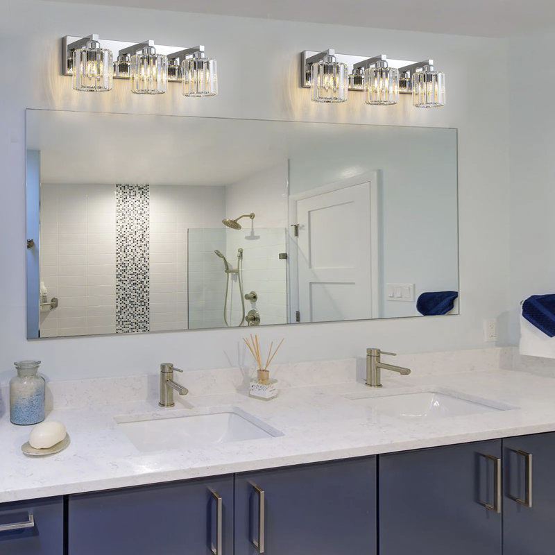 Paislyn Dimmable Crystal Vanity Light, Chrome, 3