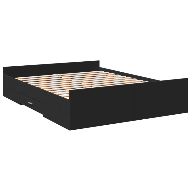 Peltz Bed, Black, Kingsize (5')