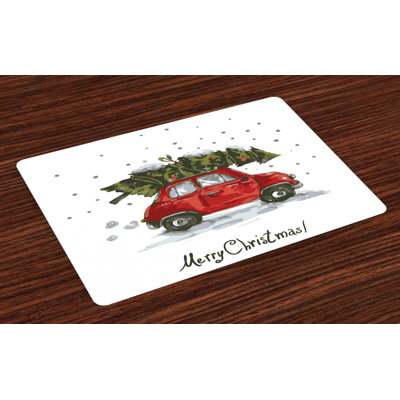 Rentz Christmas Retro Car with Tree Placemat