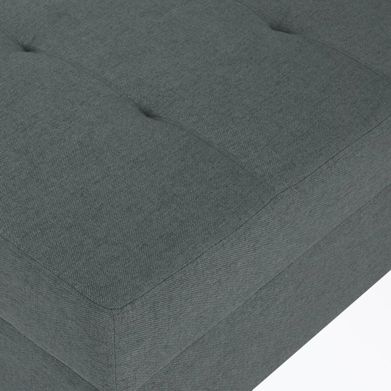 Anjuman Upholstered Ottoman, Charcoal Polyester, Charcoal 