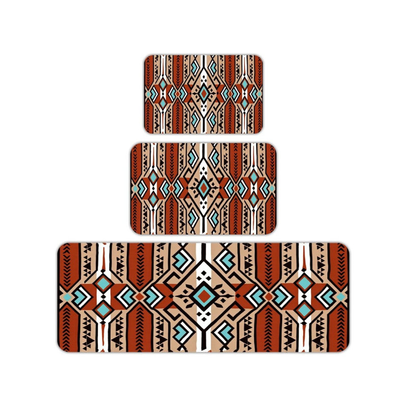 Ensemble de 3 tapis de cuisine Tribal