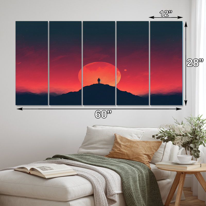 Minimalisme Alpine Beauty III - Décoration murale paysages - 5 panneaux égaux
