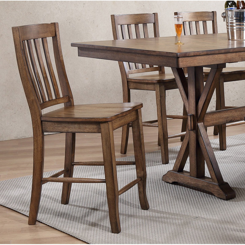Olympia 6 - Person Extendable Solid Wood Top Trestle Dining Set, Rustic Brown
