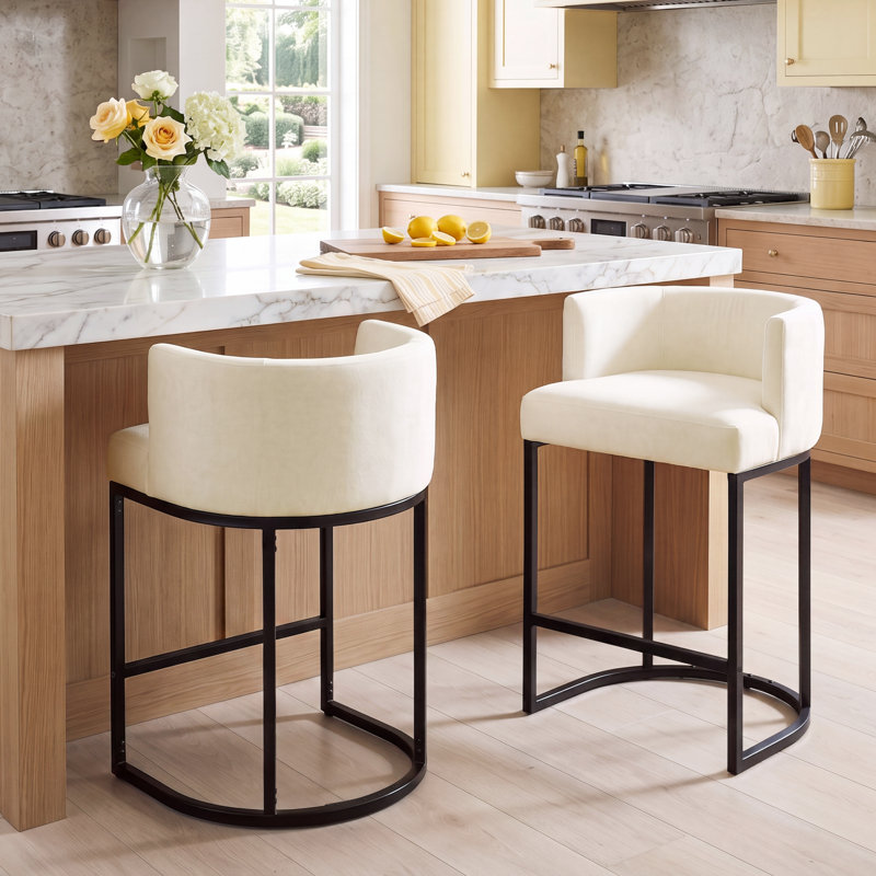 Tabouret de bar 25,2 po Beige, Beige