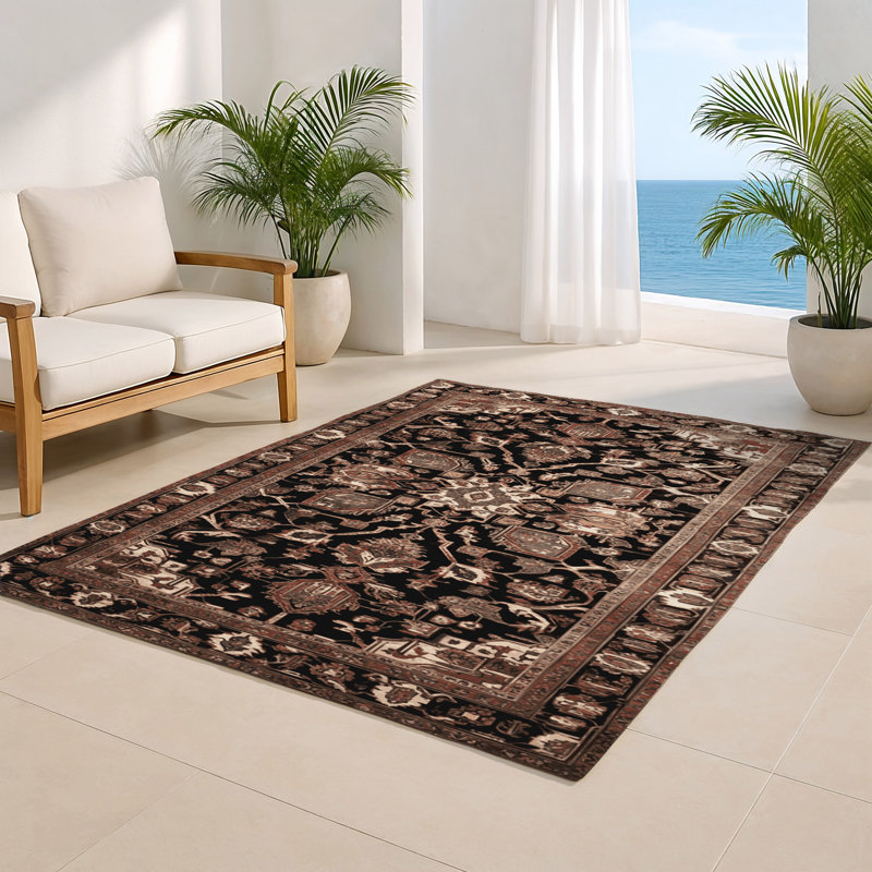 Tapis d'intérieur et d'extérieur brun Persian, Rectangulaire 2 pi x 3 pi