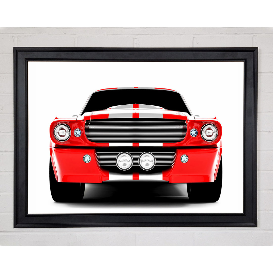 Mustang Rot Front Grill Gerahmter Druck