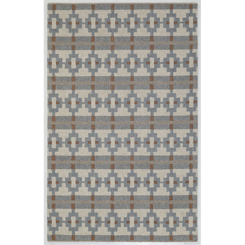 Gray and Brown Hand-Tufted Wool Runner Rug