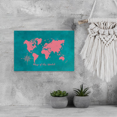«World Map Compass», art mural contemporain