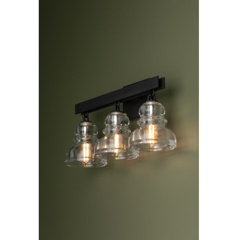 Menlo Park 3 Light Vanity Light, Textured Iron