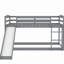 Lit simple superposé simple avec glissade et structure solide en gris - Idéal pour les espaces compacts-2030723835