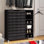 Wirt Modern and Contemporary 2 Door Wood 18 Pair Shoe Cabinet with Open Shelves
