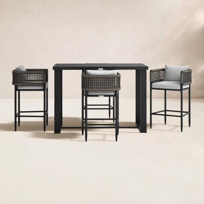 Scotia 59'' Rectangular 4 - Person Outdoor Dining Set with Cushions