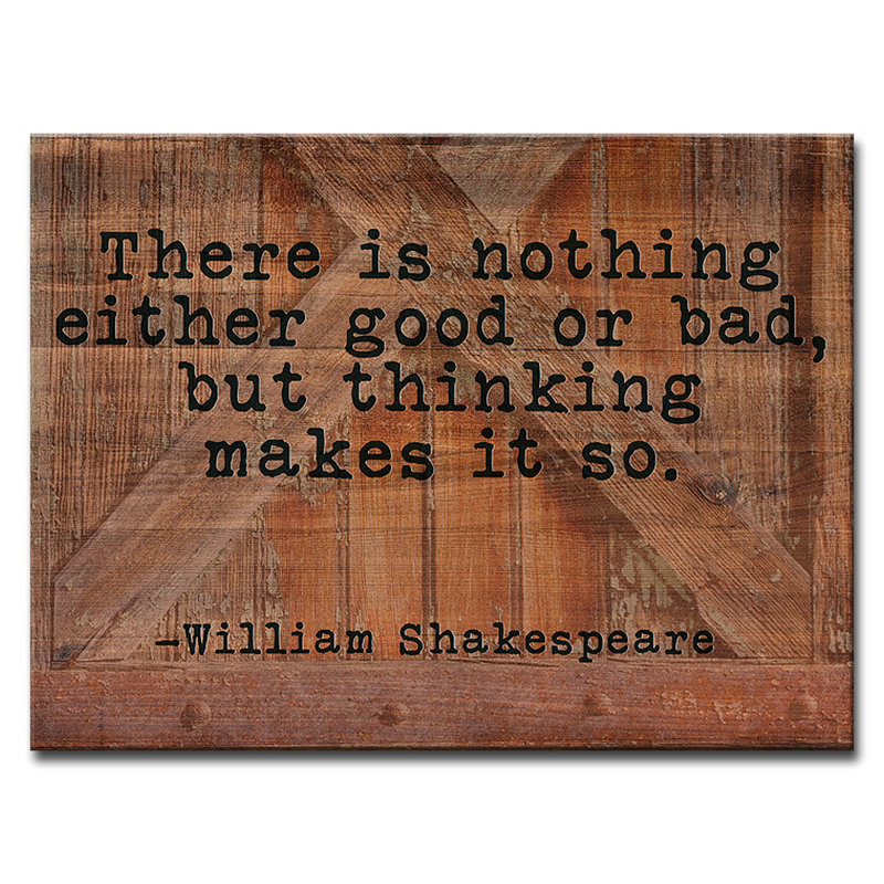 « william shakespeare-pensées »-impression sur toile tendue, H 12 po x l 16 po x P 1,5 po