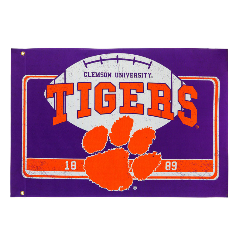 Polyester à 2 côtés 36 x 52 po drapeau maison NCAA Team, Université Clemson