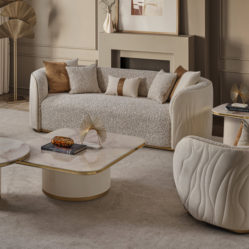 Gineverra Sofa - Biscotti/Ivory Gold