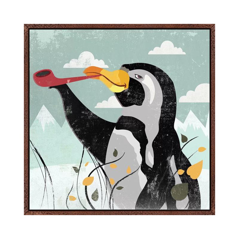 Penguin Stroll by PI Studio - Gallery-Wrapped Canvas Giclée on Canvas, 93.98 cm H x 93.98 cm W, Classic Wood Floated Frame