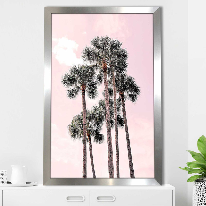 «Pink Tropics» par Natalie Carpentieri - photographie, Encadrement argenté, H 27,5 po x l 21,5 po x P 0,75 po