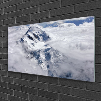 Landscape Mountain Fog - No Frame Print on Glass