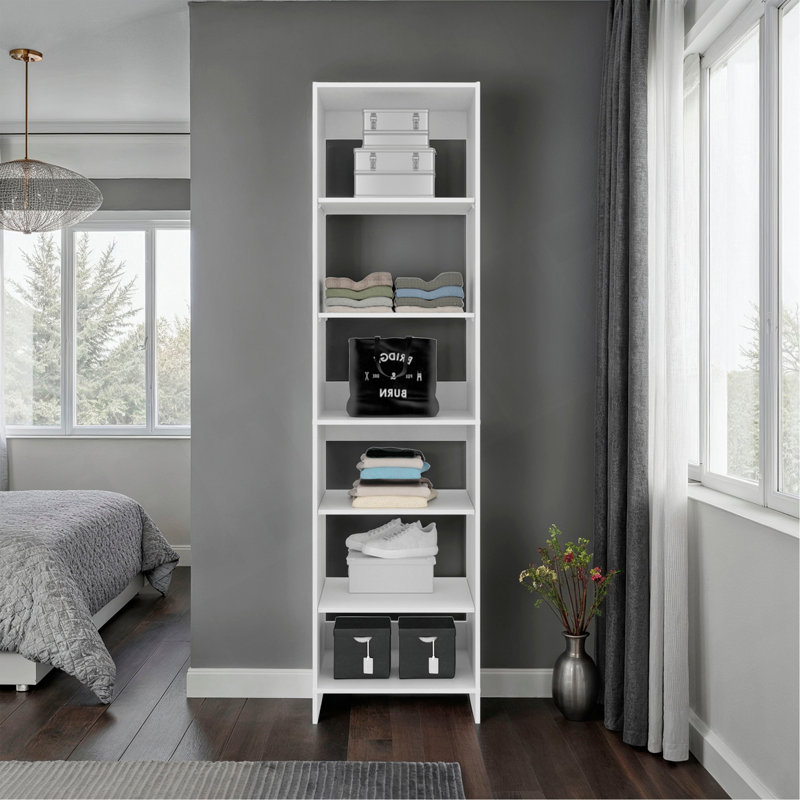 Cabot Closet, 6 Shelves, White