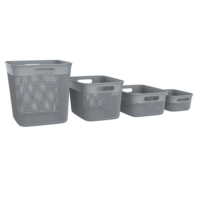  10 Qt Decorative Storage Basket, Medium Home Organizer, White, 6 Pack, White