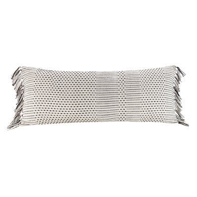 Mavis Woven Throw Pillow with Fringe, 15X35"