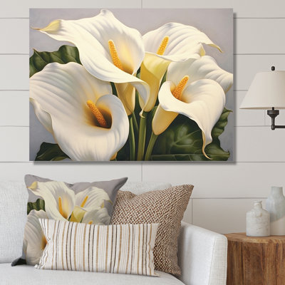 «White Green Lily Serenade», reproduction sur toile encadrée florale