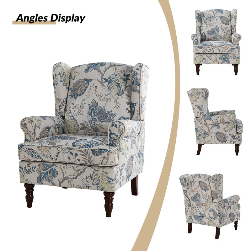 Upholstered Armchair, Blue
