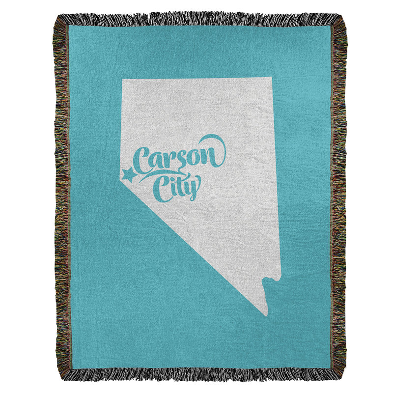Jeté en coton tissé carson city nevada, l 37 po x L 52 po, Bleu sarcelle