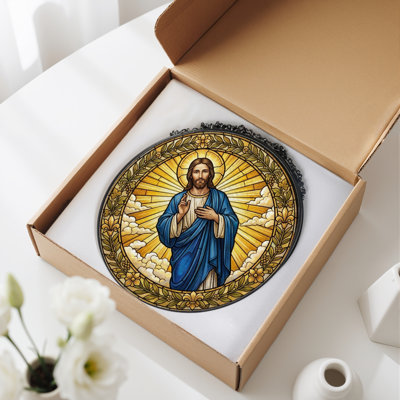 Panneau de vitrail Jésus Christ ， 7,8 H