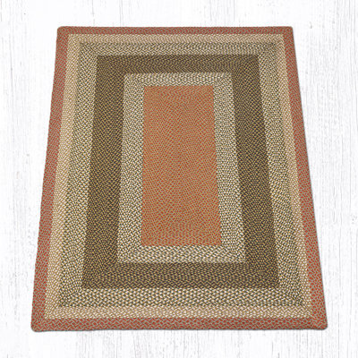 Tapis en jute tressé de couleur olive / bourgogne / gris Earth Rugs