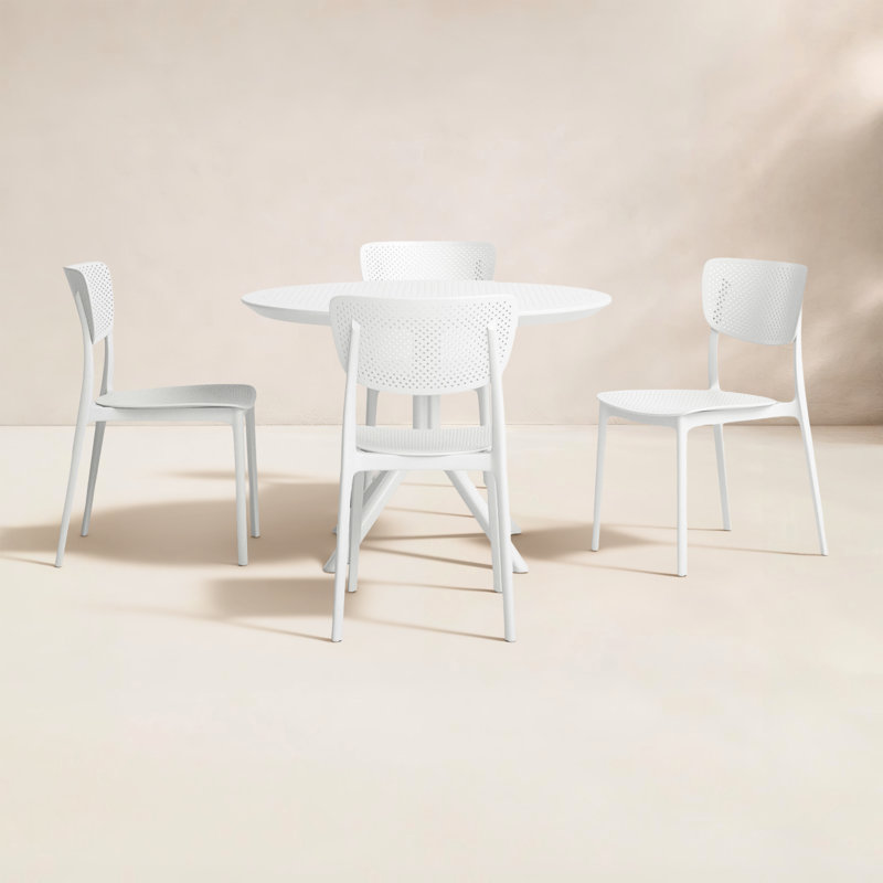 Farrah Lucy 5 Person Dining Set, White