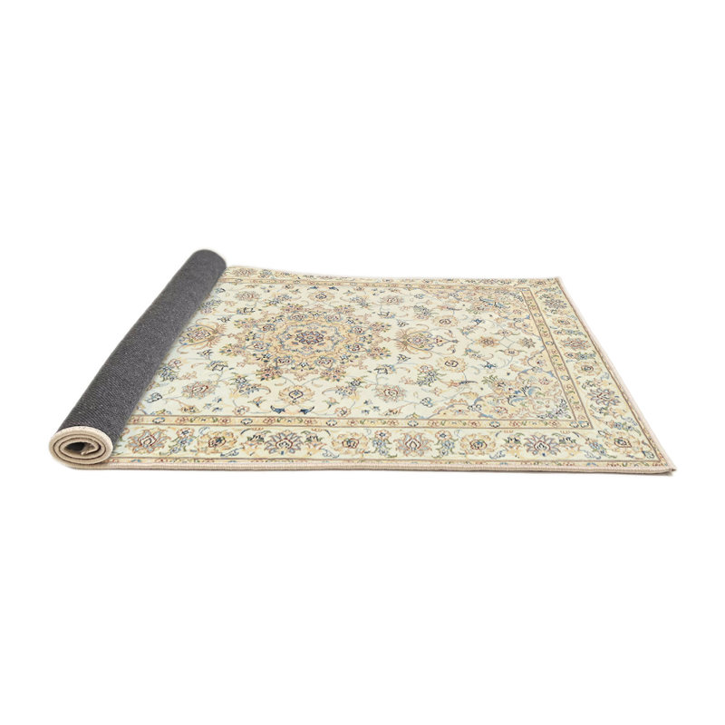 Tapis gris/beige traditionnel Bundine, Rond 4 pi